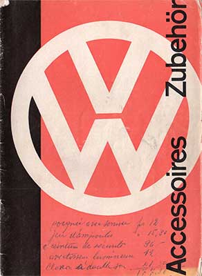 Catalogue d'accessoires pour vw diffusé par Amag Suisse en 1961